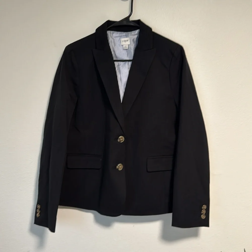 J. Crew Factory Cotton-blend two-button blazer in Black - Picture 8 of 12